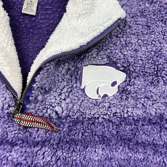 1/4 Zip sherpa Pullover KSU Pressbox women’s size L - Picture 2 of 6